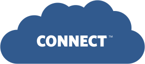 The Connect Logo in front of a cloud backdrop symbolizing Pandell Connect's ability to seamlessly connect and exchange data