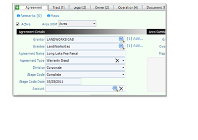 A zoomed in section of the Pandell LandWorks dashboard showing data synced from Pandell GIS