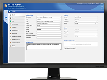 Pandell Projects cloud software interface displaying an overview of an oil and gas consultation project