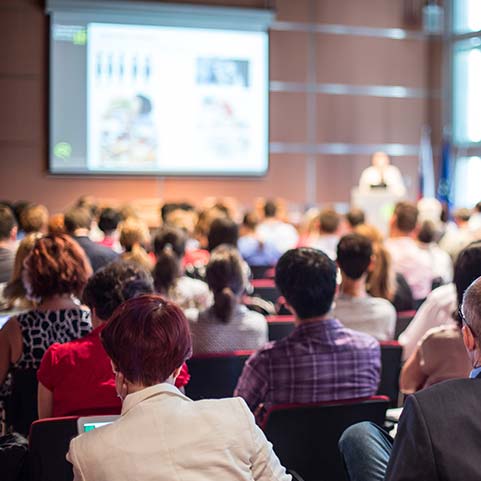 People attending a conference