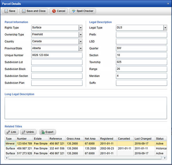 Pandell Projects 5 new Parcels Module interface